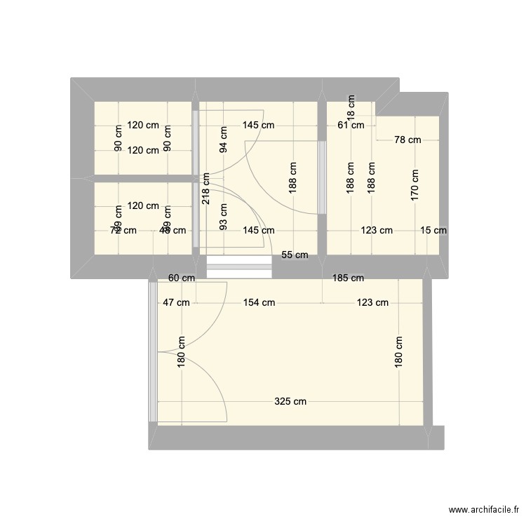 sanitaire herbouilly1. Plan de 5 pièces et 13 m2