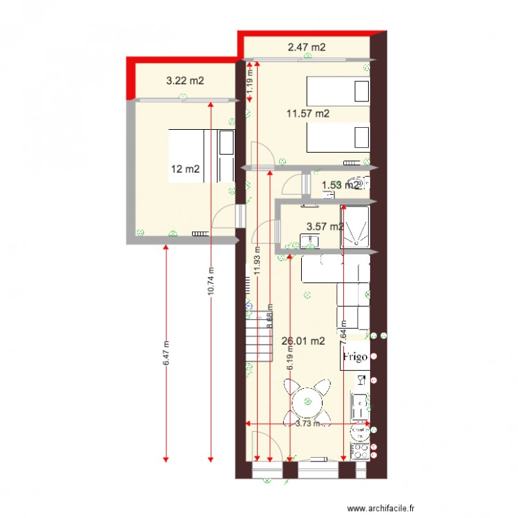 162 bat cour haut droite v2. Plan de 0 pièce et 0 m2