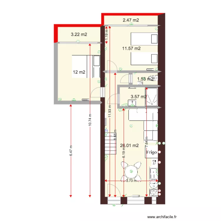 162 bat cour haut droite v2. Plan de 