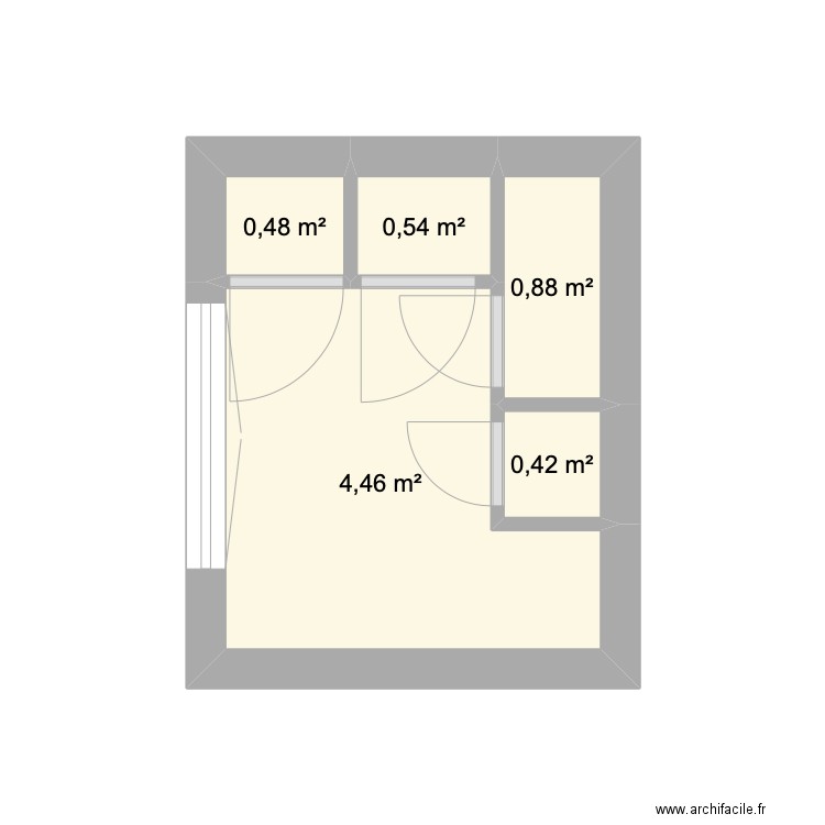 Local a ski. Plan de 5 pièces et 7 m2