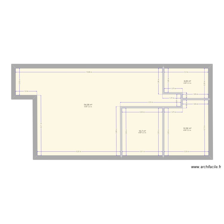 PLAN RECTANGLE. Plan de 4 pièces et 85 m2