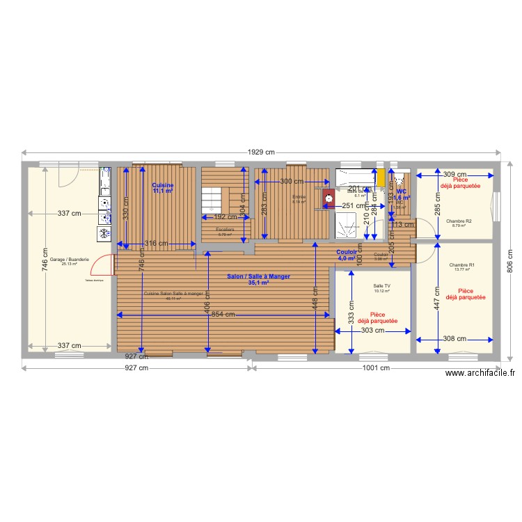 Chic à Chic RDC Plan pour parquets. Plan de 0 pièce et 0 m2