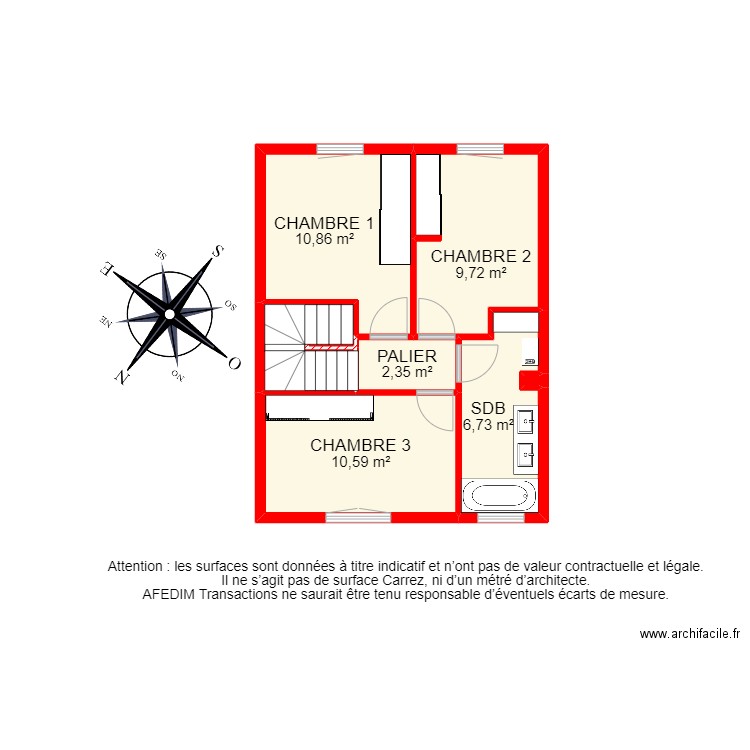 BI14737 -. Plan de 17 pièces et 128 m2