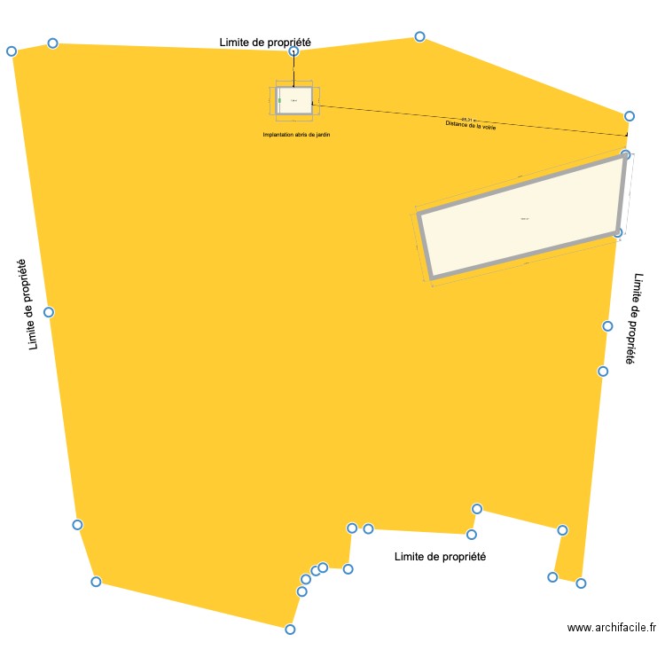 Plan de masse Leygalie avec abris de jardin. Plan de 2 pièces et 114 m2