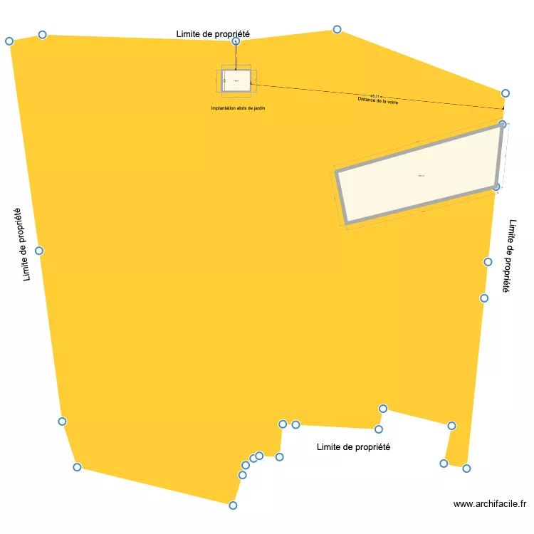 Plan de masse Leygalie avec abris de jardin. Plan de 