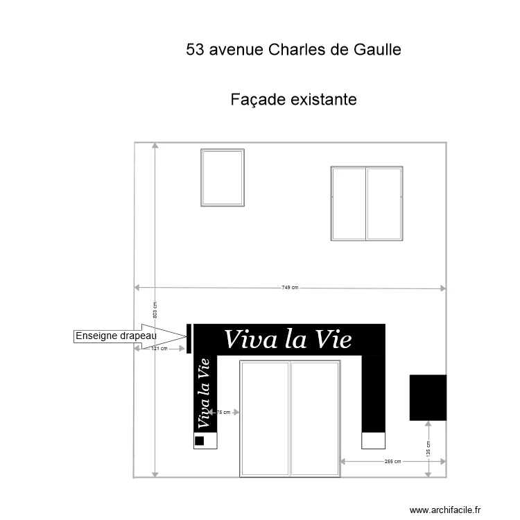 Viva La Vie Projet de nouvelle fa&ccedil;ade. Plan de 