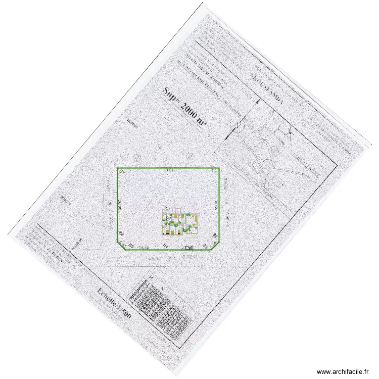 plan de masse avec maison. Plan de 