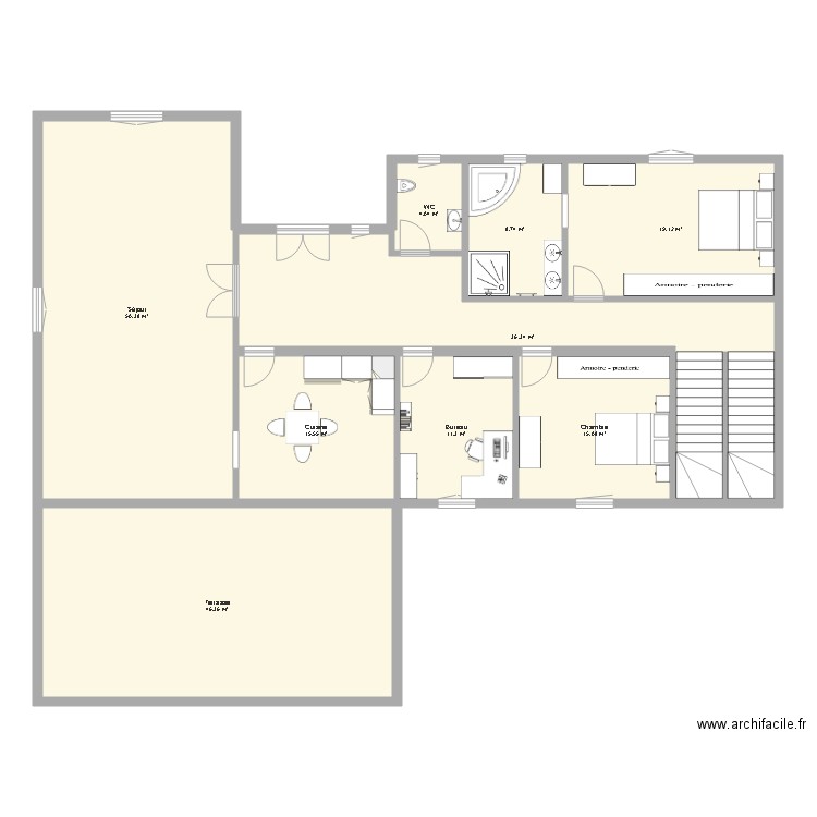 plan maison RDC 1. Plan de 0 pièce et 0 m2