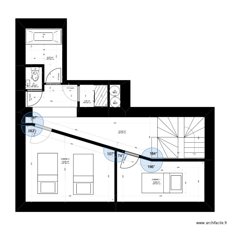 SABAI GRENELLE PROJET-1. Plan de 7 pièces et 45 m2