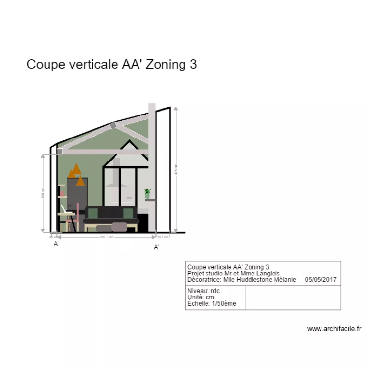 coupe AA zoning 3 . Plan de 