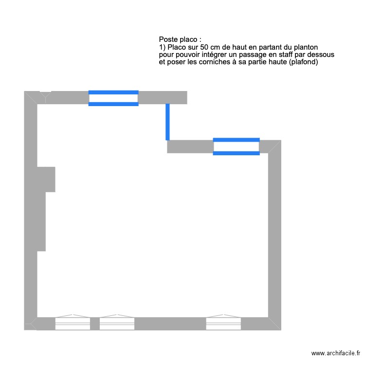 séjour (sans les cloisons). Plan de 0 pièce et 0 m2
