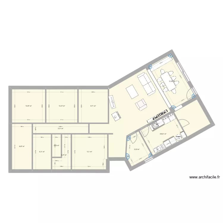 Maison Grisolles - Idée A1. Plan de 12 et 98 m² Maison Grisolles - Idée A1. Plan de 12 et 98 m²