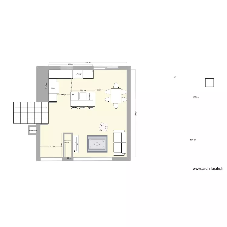 Option 4. Plan de 1  et 42 m²