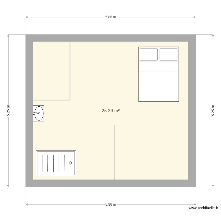 piece 25m2. Plan de 0 pièce et 0 m2