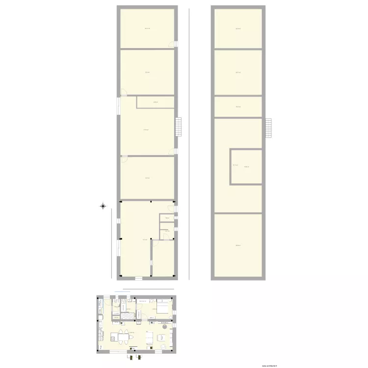 b&acirc;ti 2 plain pied ferme 7 pignon est suite parentale 5 avec poteaux. Plan de 