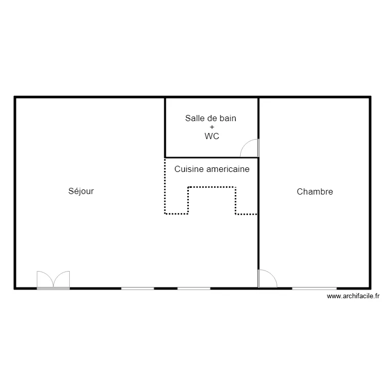 Plan Levy Studio. Plan de 