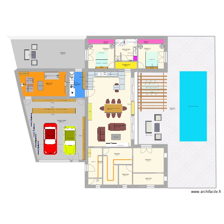 plan 5.3. Plan de 19 pièces et 404 m2