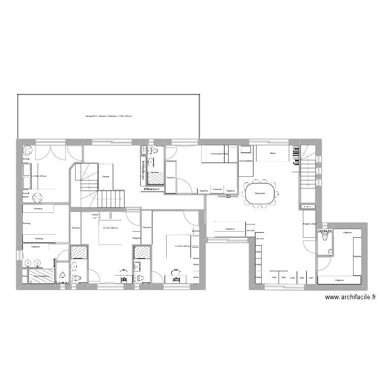 La Salle v14 APS Nolan 2. Plan de 33 pièces et 268 m2