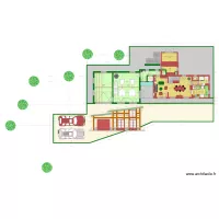 PLAN GARAGE AVEC SALON RDC ET ATELIER ETAGE 2