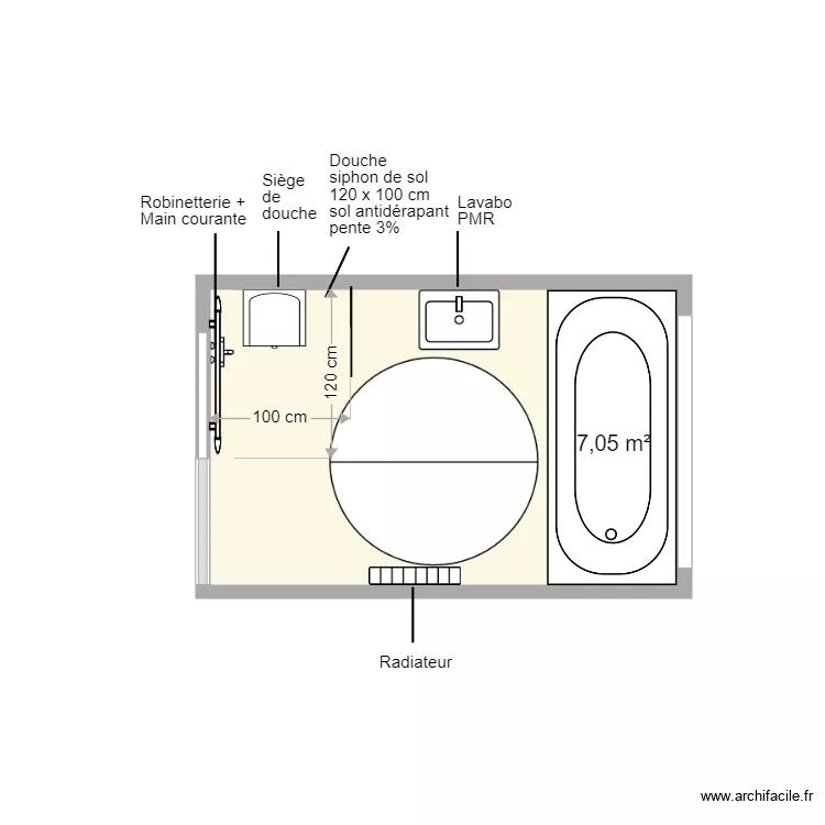 Tansel SDB projet. Plan de 