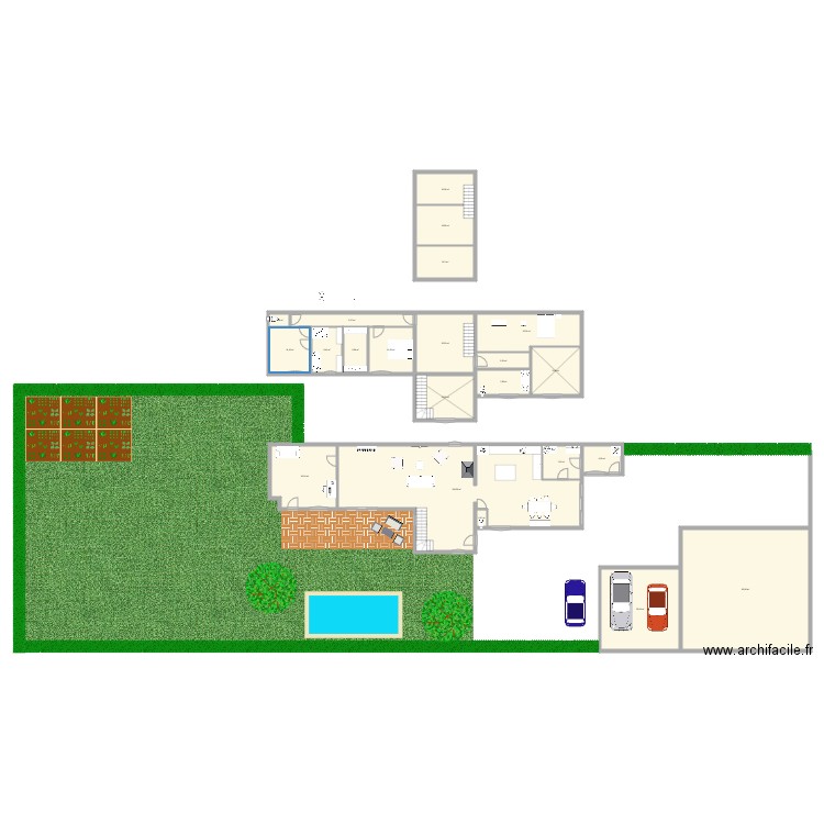 maison saint secondin. Plan de 22 pièces et 448 m2