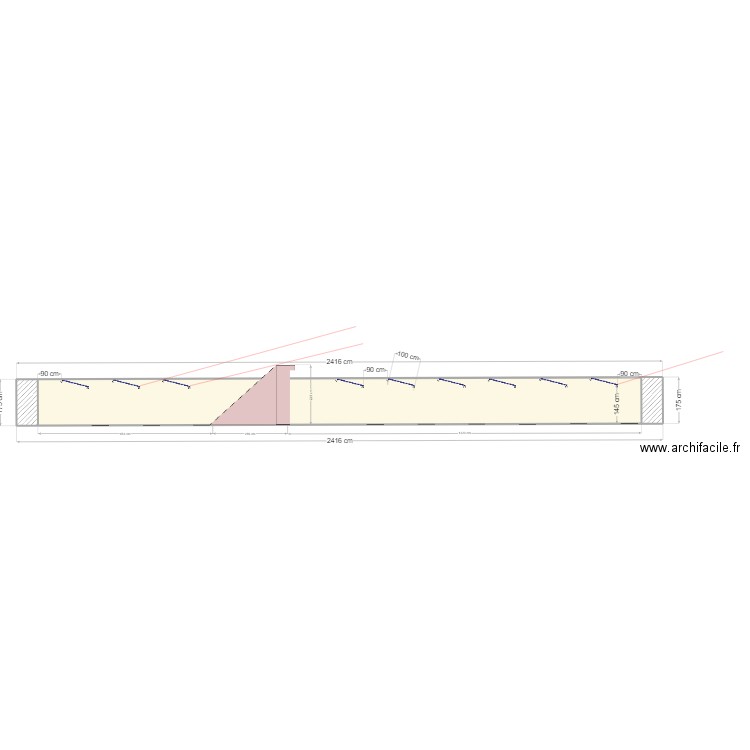 Coupe Fort Saint-Marine PV support cables. Plan de 0 pièce et 0 m2