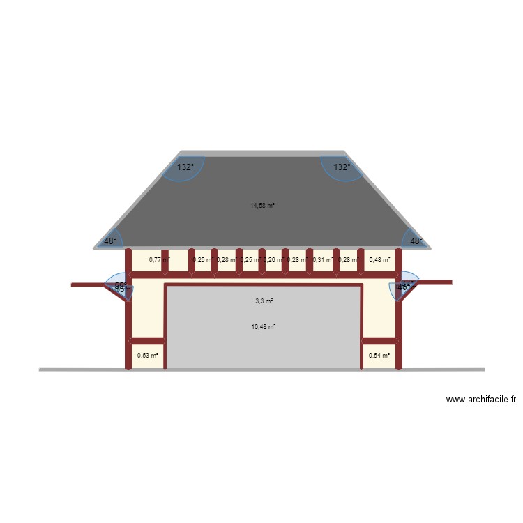 GARAGE 3 FACADE SUD EST. Plan de 0 pièce et 0 m2