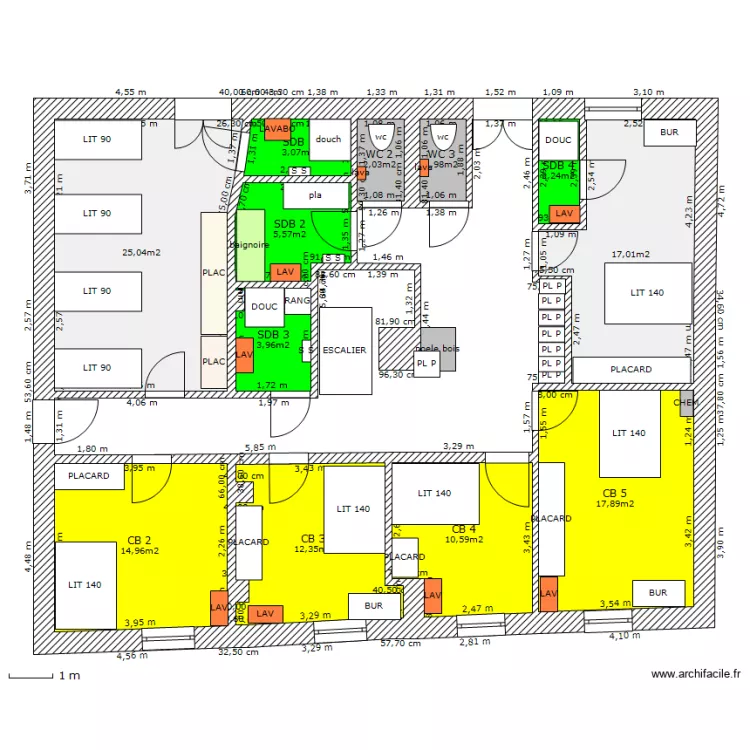 PALA ETAGE VERS 8 TER BIS. Plan de 