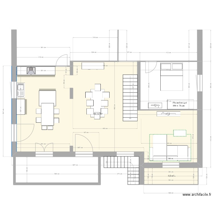 10 nestor bavoux_PLAN ORIGINE. Plan de 2 pièces et 74 m2