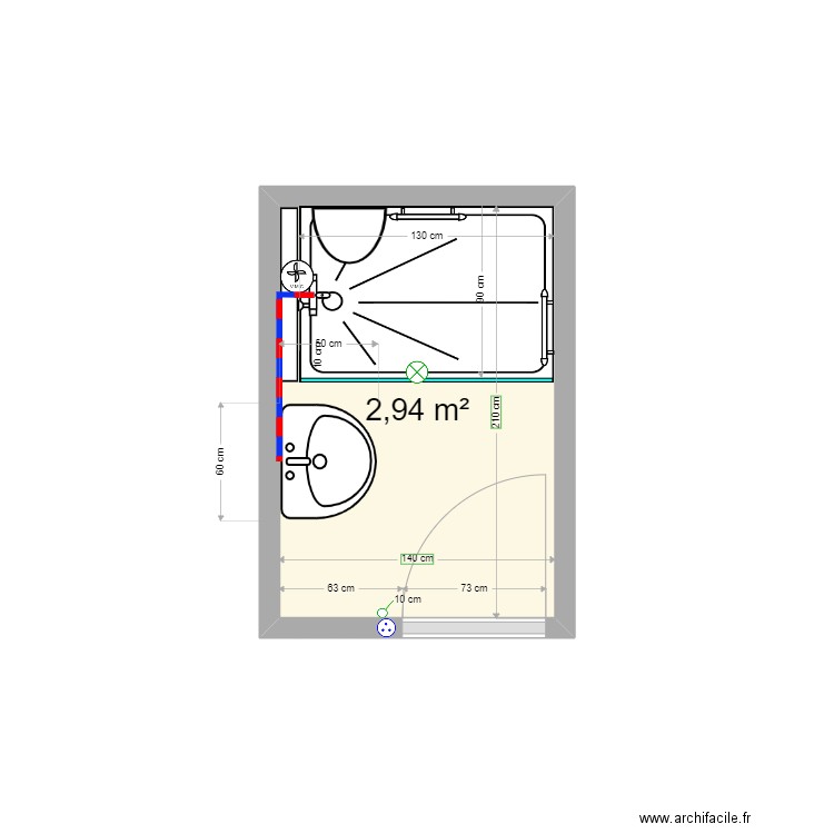 BADA Rénové. Plan de 1 pièce et 3 m2