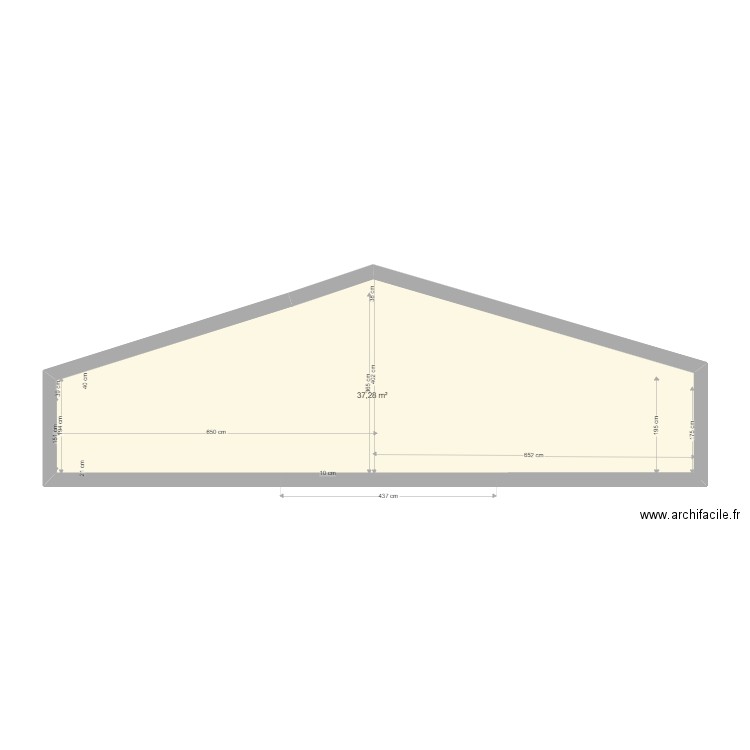 123333. Plan de 1 pièce et 37 m2