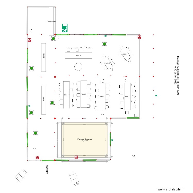 Chapiteau Estelle et Florian 2. Plan de 1 pièce et 36 m2