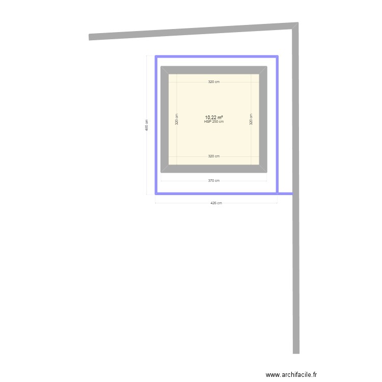 Abri jardin. Plan de 2 pièces et 30 m2