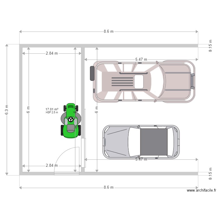 garage ouvert. Plan de 0 pièce et 0 m2