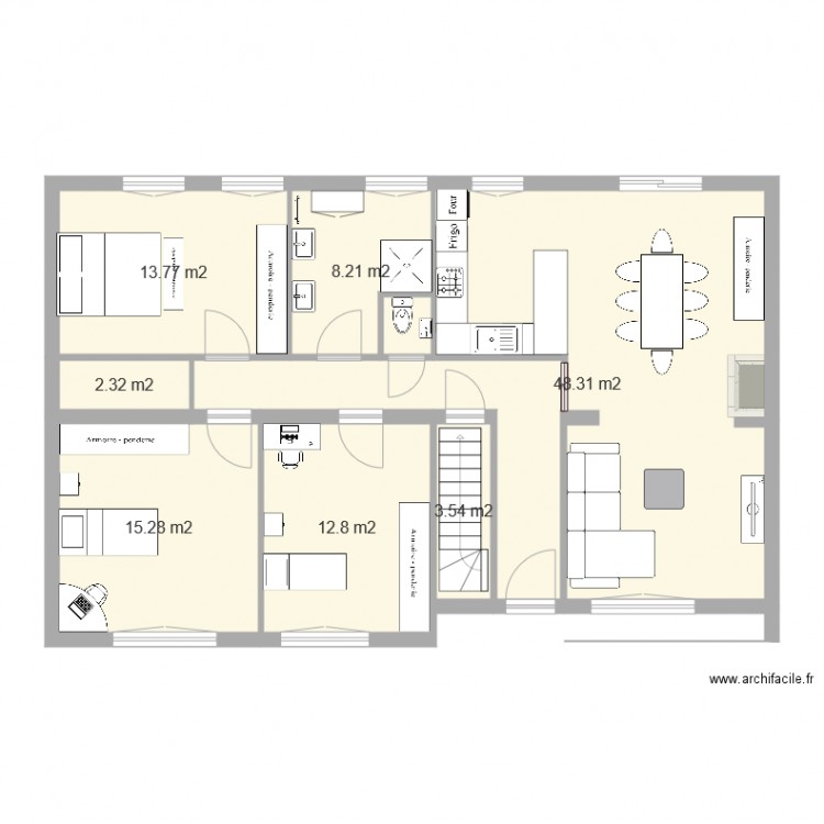 Maison avec meuble. Plan de 0 pièce et 0 m2