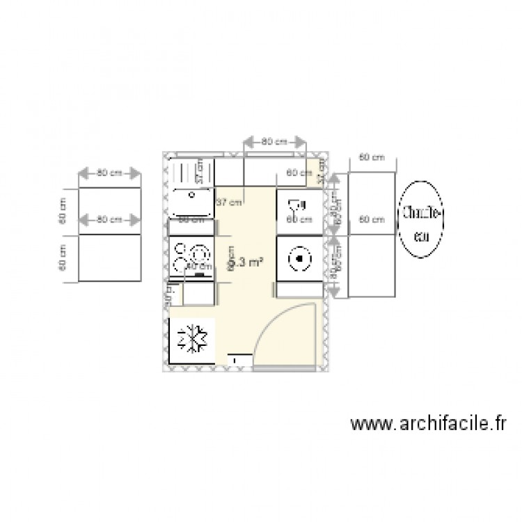 cuisine A 2 V3. Plan de 0 pièce et 0 m2