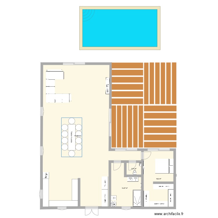plan maison en L. Plan de 0 pièce et 0 m2