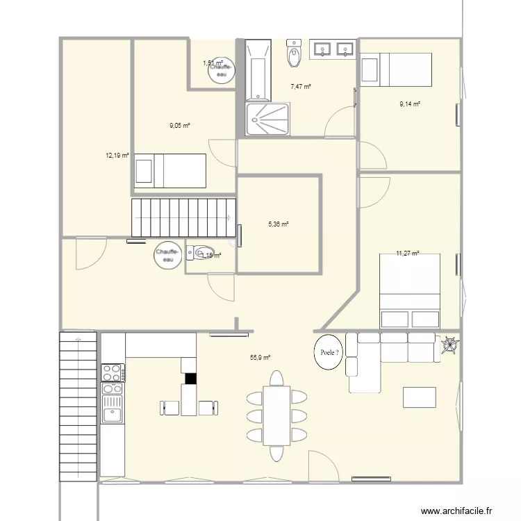mussillon projet decembre avec chambre reli&eacute;e. Plan de 