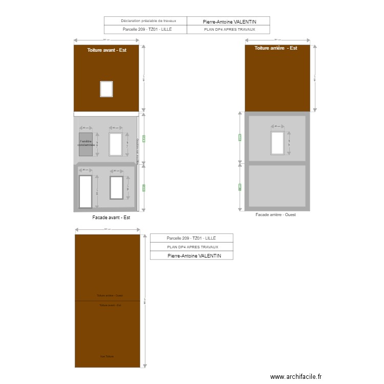 Plan de facade Lille Dondaines. Plan de 0 pièce et 0 m2