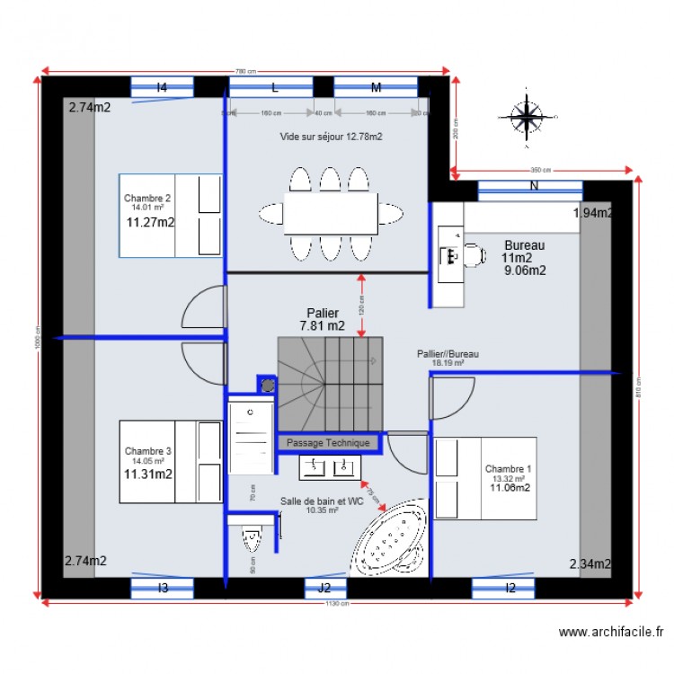 Plan Cercier version réalisable SDB 2. Plan de 0 pièce et 0 m2