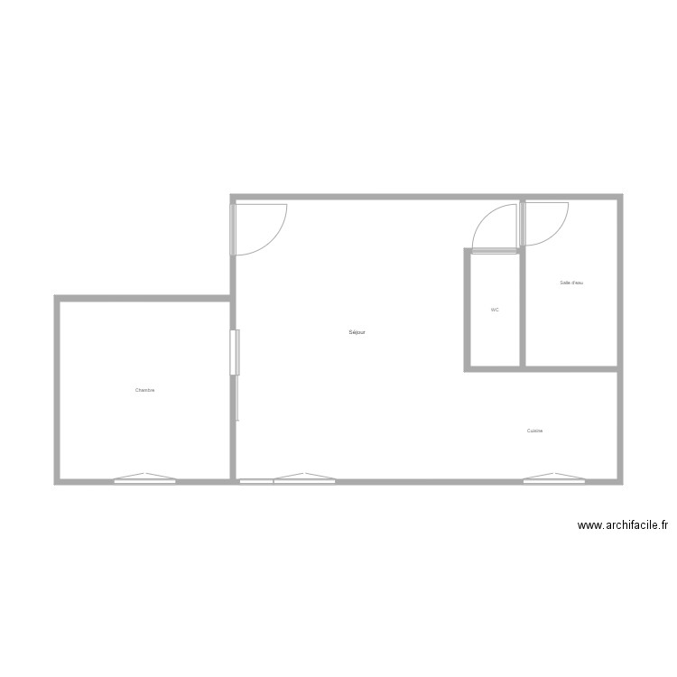 DEMEYER. Plan de 4 pièces et 42 m2