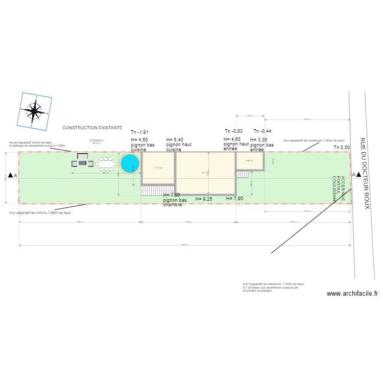 PLAN TERRASSE COUVERRTE. Plan de 4 pièces et 248 m2