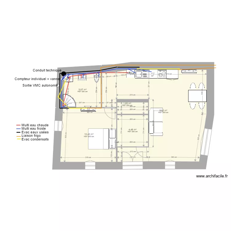 Malaucene R3 plomberie. Plan de 