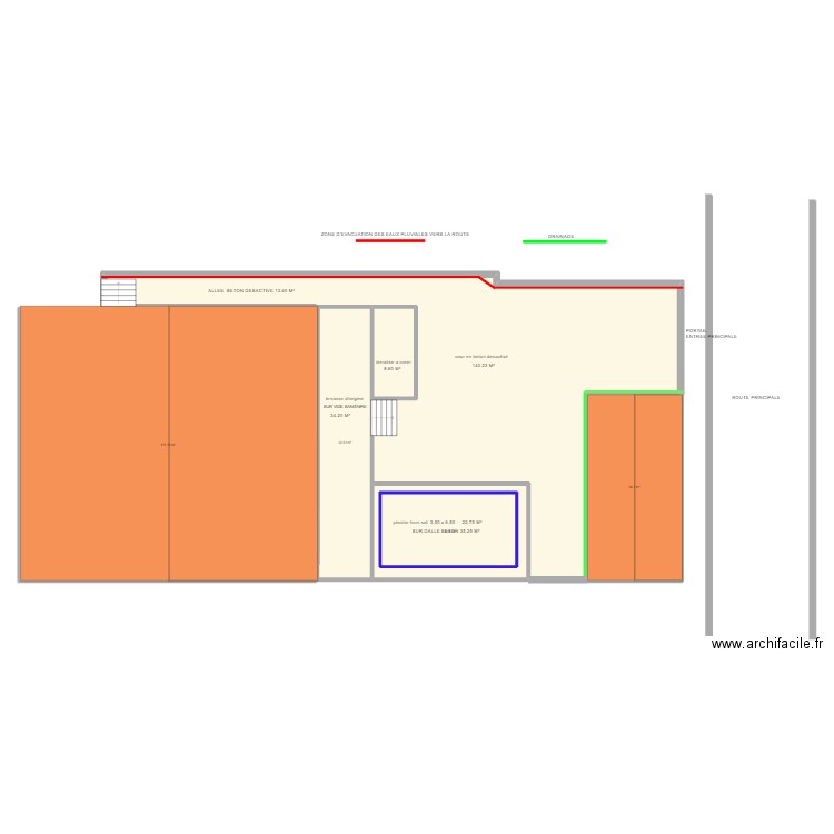 FOURNIER . Plan de 7 pièces et 452 m2