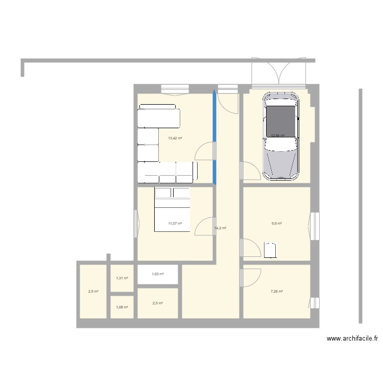 Dream2. Plan de 11 pièces et 78 m2