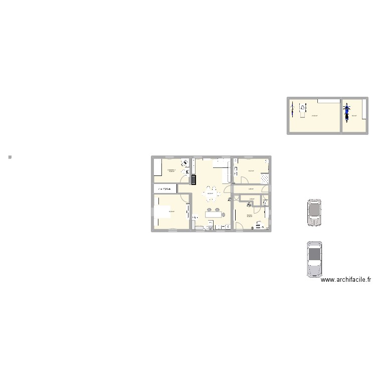 Maison 1. Plan de 12 pièces et 128 m2