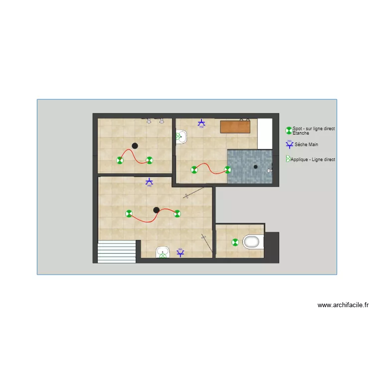 Schéma electrique Sanitaire femme. Plan de Schéma electrique Sanitaire femme. Plan de