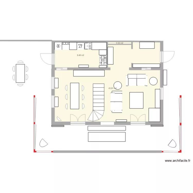 Plan chalet REZ  Coupe vent  Corbaz 3. Plan de 