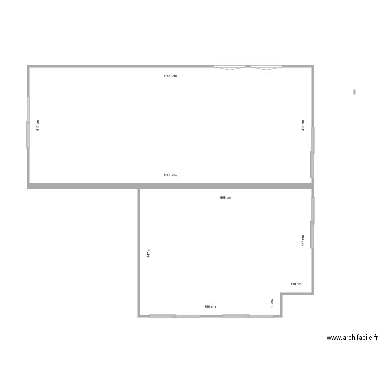 Étage magl. Plan de 2 pièces et 67 m2