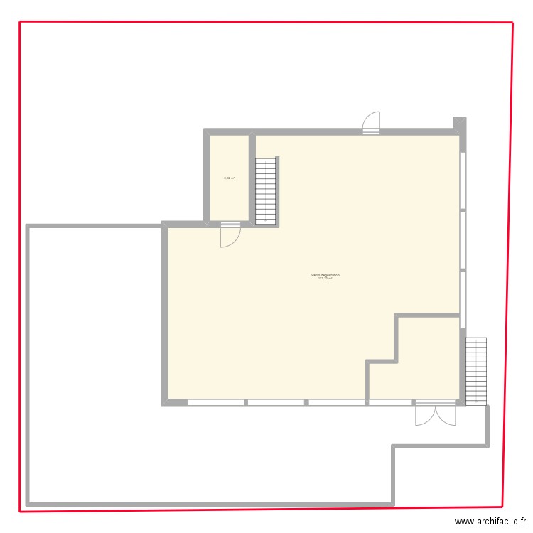 Banque. Plan de 2 pièces et 182 m2